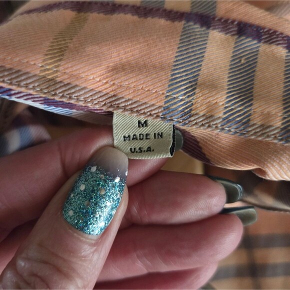 Burberry London Nova Check Plaid Long Sleeve Button Front Cotton Twill Shirt M - Picture 10 of 15